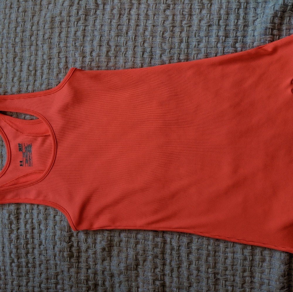 Bright orange Under Armour tank